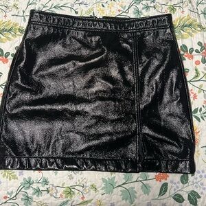 Shinestar Glossy Black Mini Skirt